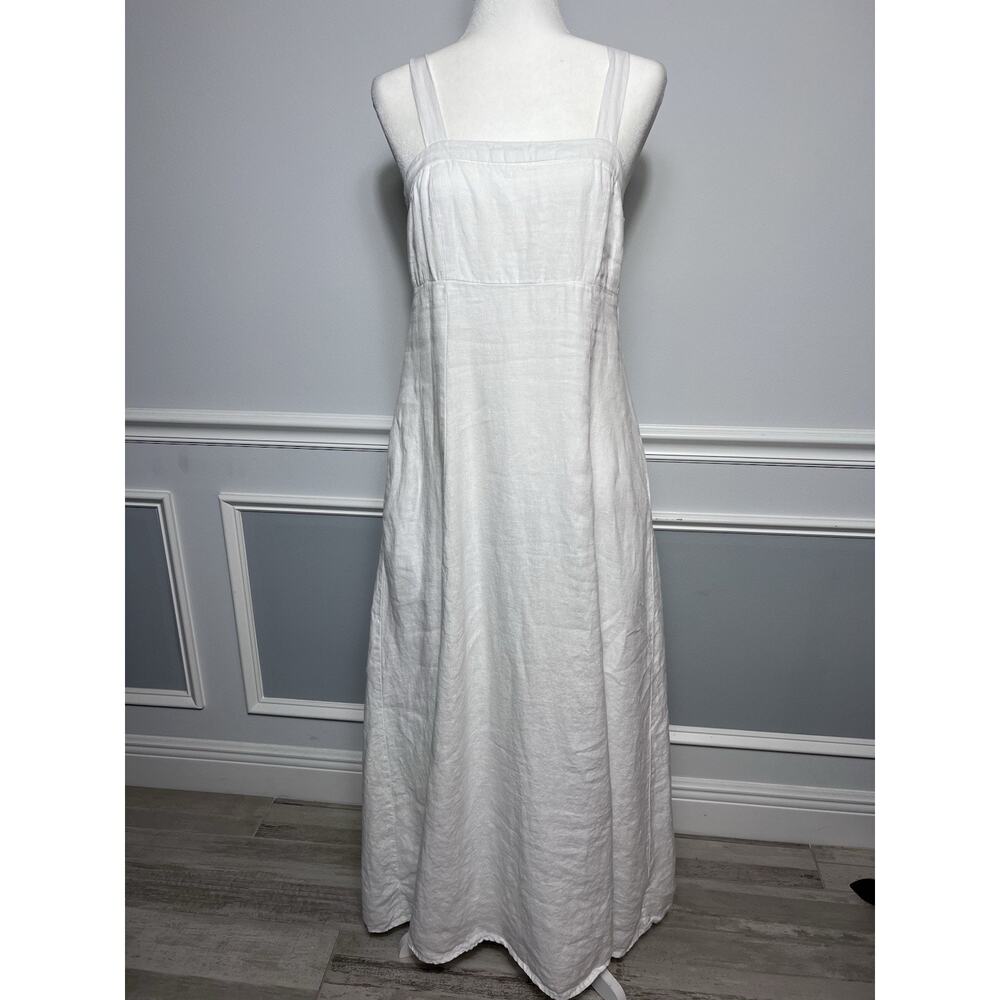 SOUTHERN TIDE-M- Leighton LINEN Maxi Dress-Tie Back-White-Coastal-Summer-Wedding - Picture 2 of 13
